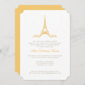 Goldener Eiffelturm unter den Sternen Quinceañera Einladung (Vorne/Hinten)
