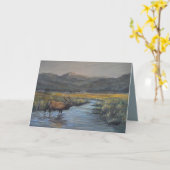 Goldener Elch 13 x 18 cm Karte (Gelbe Blume)