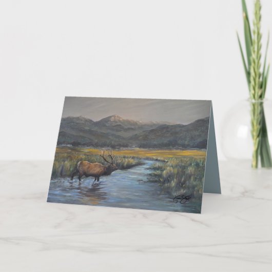 Goldener Elch 13 x 18 cm Karte (Vorderseite)