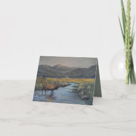 Goldener Elch 4" x 5,6" Geburtstag/ Dankeskarte