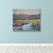 Goldener Elch Leinwanddruck (Insitu (Holzboden))