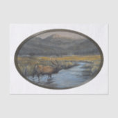 Goldener Elch - Oval Seidenpapier (Vorderseite)