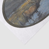 Goldener Elch - Oval Seidenpapier (Ausschnitt)