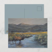 Goldener Elch Postkarte (Vorne/Hinten)