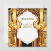 Goldener Elefant aus indischem Brautparty Feiertagskarte (Rückseite)