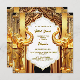 Goldener Elefant aus indischem Brautparty Feiertagskarte