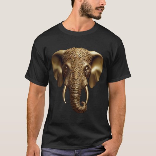 Goldener Elefant T-Shirt (Vorderseite)