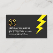 Goldener elektrischer Zuhause-Schaltrahmen Visitenkarte (Rückseite)