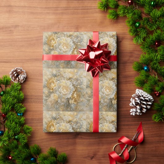 Goldener Elfenbeingarten Geschenkpapier (Feiertagsgeschenk)