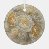 Goldener Elfenbeingarten Ornament Aus Glas (Vorderseite)