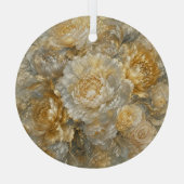 Goldener Elfenbeingarten Ornament Aus Glas (Rückseite)