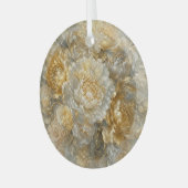 Goldener Elfenbeingarten Ornament Aus Glas (Vorderseite links)