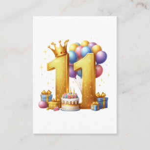 Goldener elfter Geburtstag Begleitkarte