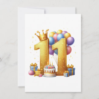 Goldener elfter Geburtstag Dankeskarte