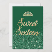 Goldener Emerald Sweet 16 Einladungen zum Geburtst (Rückseite)