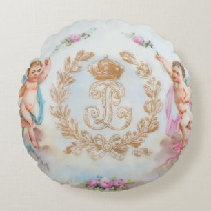 Goldener Engel Cherubs Rosa Kraut Rundkissen Rundes Kissen