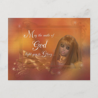 Goldener Engel - Das Lächeln Gottes...Postcard Postkarte