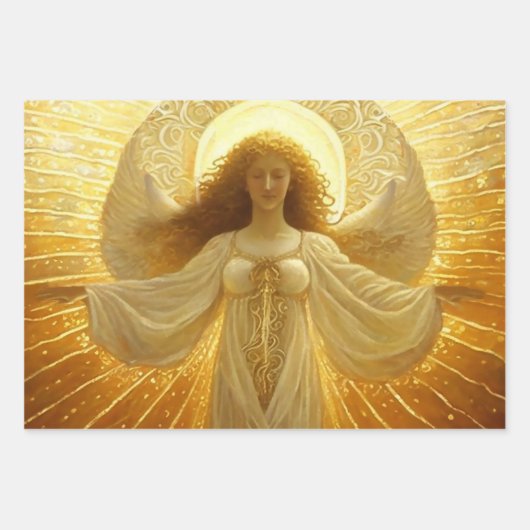 Goldener Engel Erwachen von Wissen Geschenkpapier Set (Vorderseite 3)