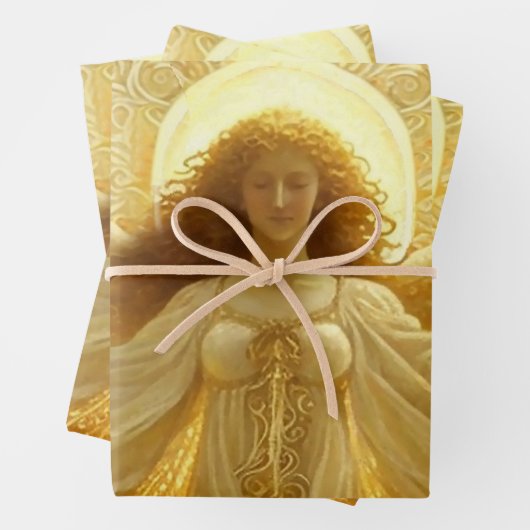 Goldener Engel Erwachen von Wissen Geschenkpapier Set (Beispiel)