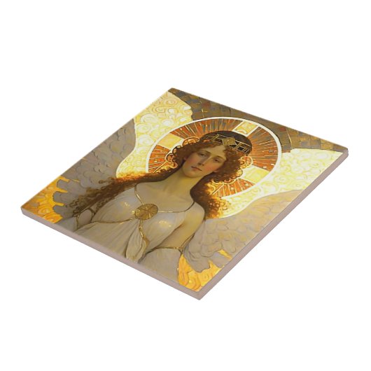 Goldener Engel Geist des Abends Fliese (Seite)