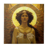 Goldener Engel Glasenger Messenger Fliese (Vorderseite)