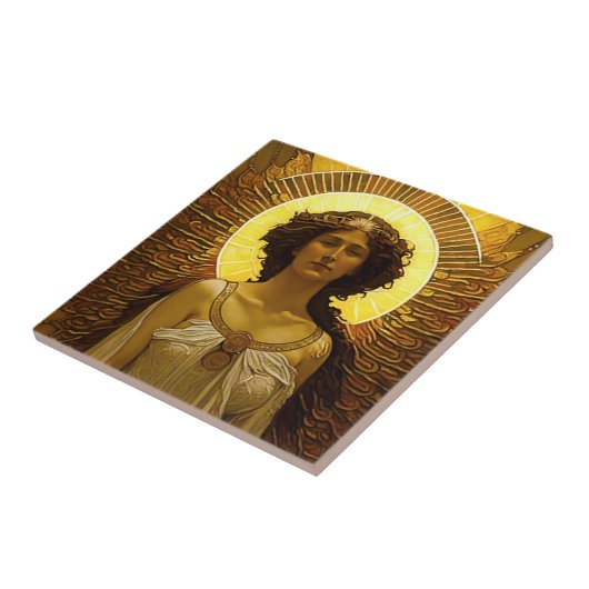 Goldener Engel Glasenger Messenger Fliese (Seite)