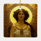 Goldener Engel Glasenger Messenger Keramikornament (Rückseite)