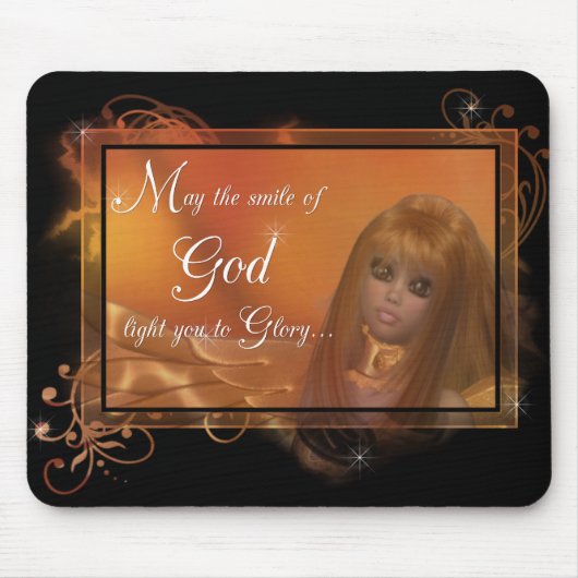 Goldener Engel - Möge das Lächeln Gottes ... Mouse Mousepad (Vorne)