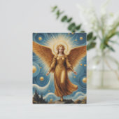 Goldener Engel Postkarte (Stehend Vorderseite)