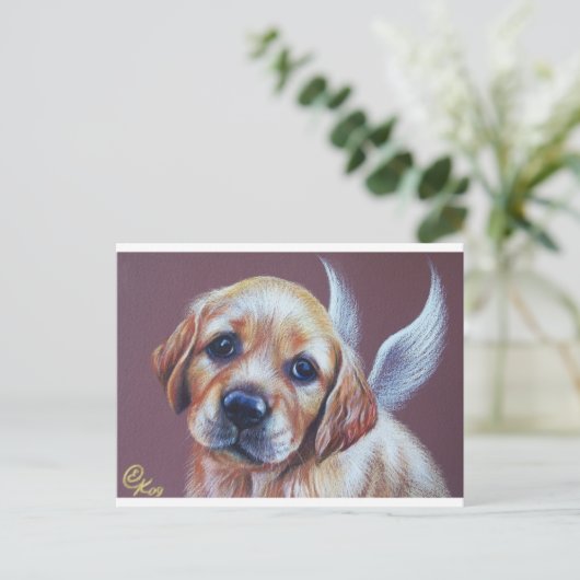 Goldener Engel Postkarte (Stehend Vorderseite)