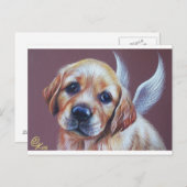 Goldener Engel Postkarte (Vorne/Hinten)