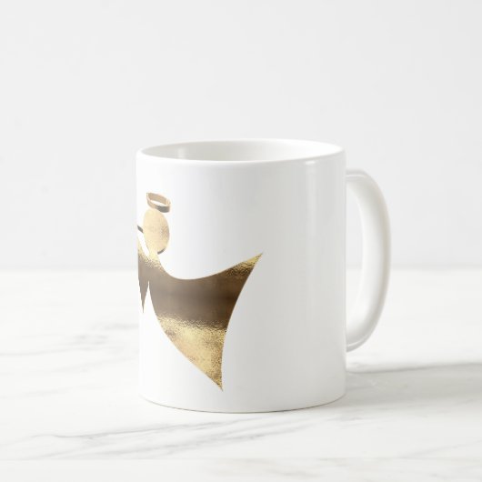 Goldener Engel spielt Trumpet Weihnachten Kaffeetasse (VorderseiteRechts)