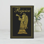 Goldener Engel über Schwarzes Freuden Weihnachten (Stehend Vorderseite)