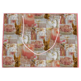 Goldener Engel und Dekorationen Geschenktasche Große Geschenktüte