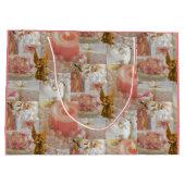 Goldener Engel und Dekorationen Geschenktasche Große Geschenktüte (Rückseite)