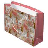 Goldener Engel und Dekorationen Geschenktasche Große Geschenktüte (Rückseite Schrägansicht)