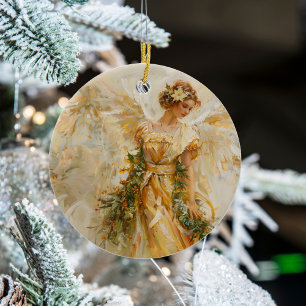 Goldener Engel Weihnachten der Liebe Keramik Ornament