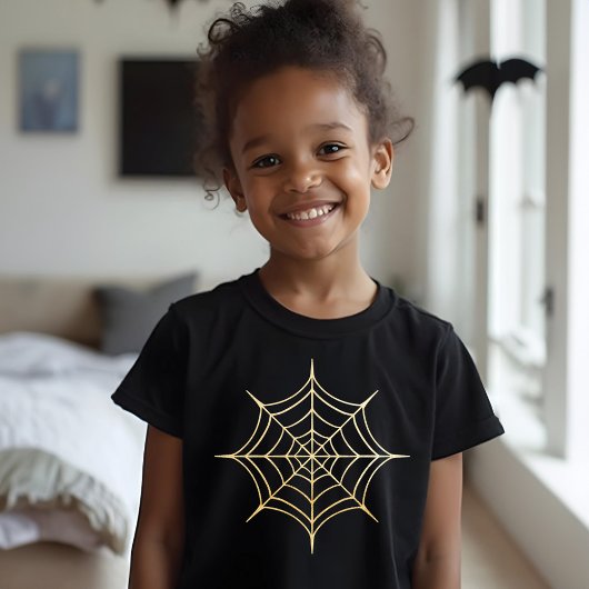 Goldener Entwurf Halloweens Spiderweb u. hinteres Tri-Blend Shirt
