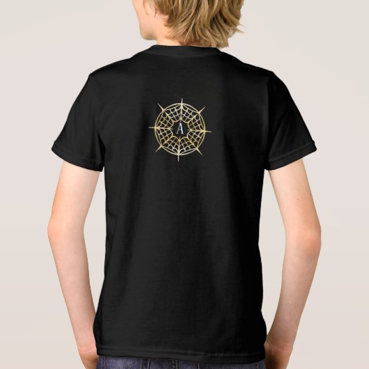 Goldener Entwurf Halloweens Spiderweb u. hinteres Tri-Blend Shirt (Rückseite)