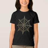 Goldener Entwurf Halloweens Spiderweb u. hinteres Tri-Blend Shirt (Vorderseite)