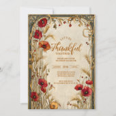 Goldener Erntedank Einladung (Vorderseite)