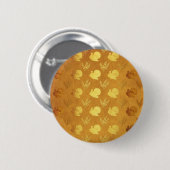 Goldener Erntedank mit der Türkei Button (Vorne & Hinten)