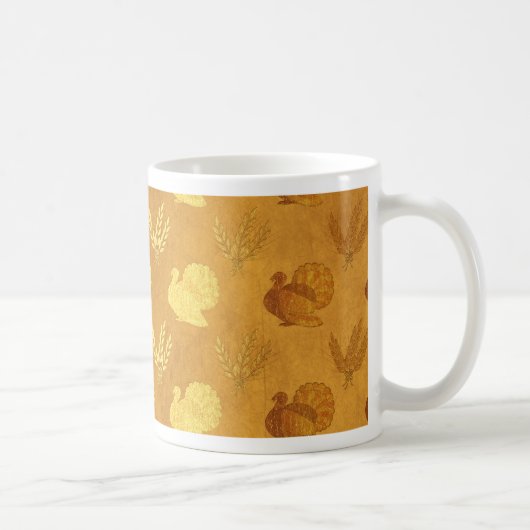 Goldener Erntedank mit der Türkei Kaffeetasse (Rechts)