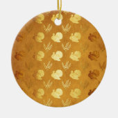 Goldener Erntedank mit der Türkei Keramikornament (Vorne)