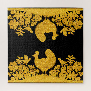 Goldener Erntedank Türkei Floral Jigsaw Puzzle