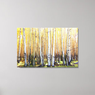 Goldener Espen-Leinwand-Druck Leinwanddruck