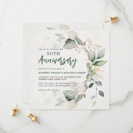 Goldener Eukalyptus 50. Hochzeitstag Save The Date