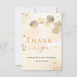 Goldener Eukalyptus-Glitzer Dankeskarte