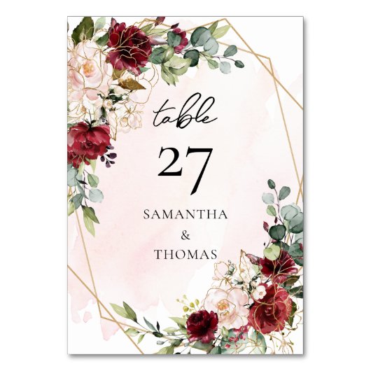 Goldener Eukalyptus Tischnummer (Vorderseite)