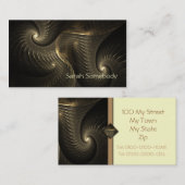 Goldener Faden-Spirale-Fraktal-Kunst Visitenkarte (Vorne/Hinten)